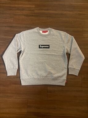Supreme Box Logo Crewneck Heather Grey Size Large